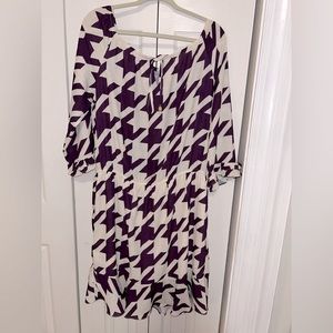 Cream and purple dress